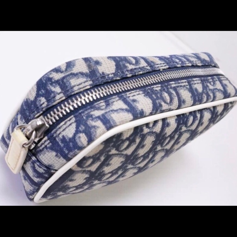 CHRISTIAN DIOR VINTAGE MONOGRAM BLUE TROTTER POUCH - Picture 5 of 13